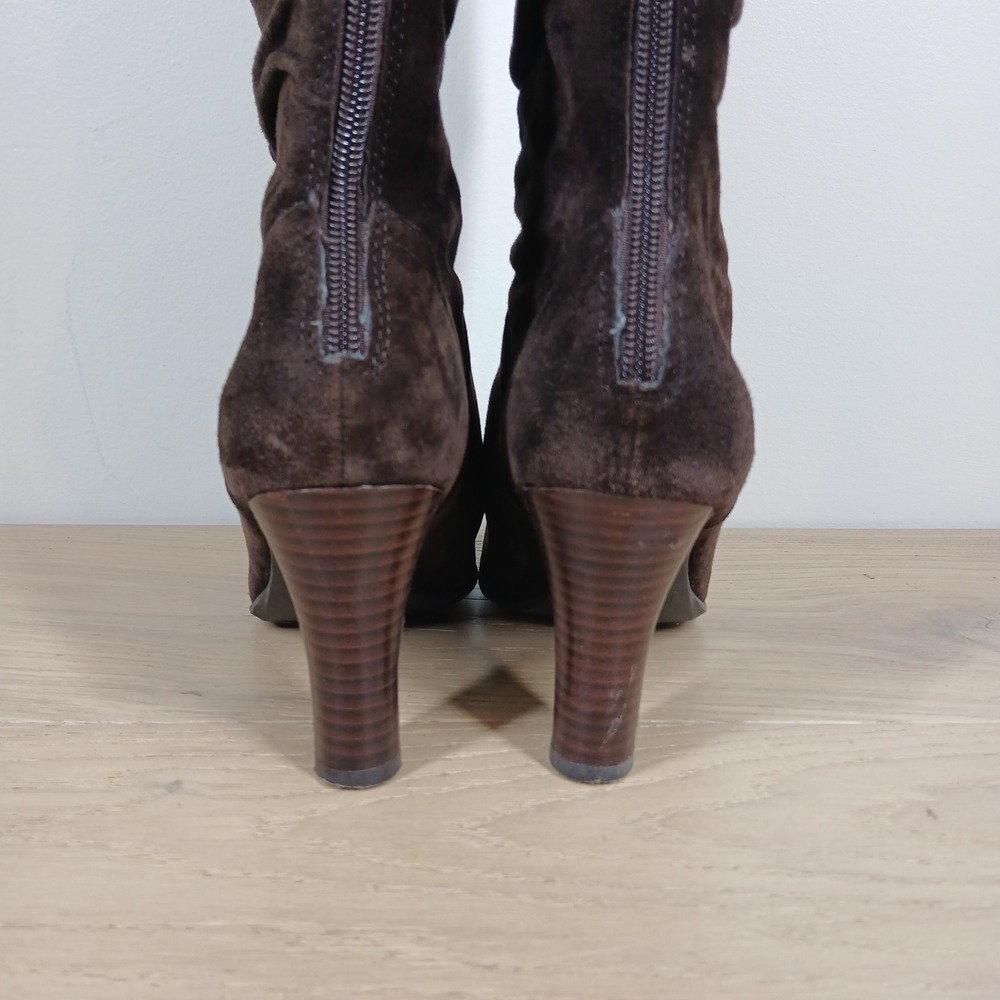 White Mountain Cady Boots Women 6.5 Brown Leather Slouchy Heeled Riding - Picture 6 of 13